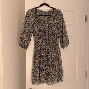 Gap Navy and White Patterned Dress